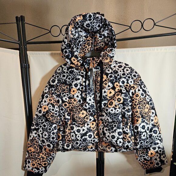Avec Les Filles Floral Short Puffer Jacket Size Large - Picture 1 of 13